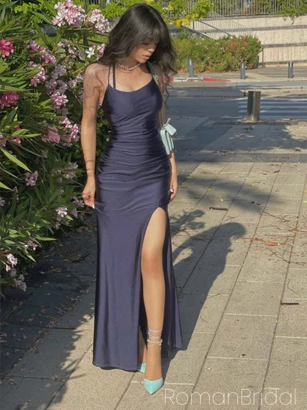 Elegant Mermaid Spaghetti Straps Sleeveless Side Slit Evening Prom Dress Online, OL167 Elegant Mermaid Spaghetti Straps Sleeveless Side Slit Evening Prom Dress Online, OL167