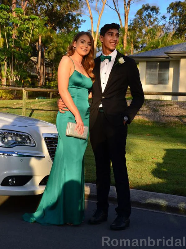 Elegant Spaghetti Straps Mermaid Sleeveless Dark Green Evening Prom Dress Online, OL105 Elegant Spaghetti Straps Mermaid Sleeveless Dark Green Evening Prom Dress Online, OL105
