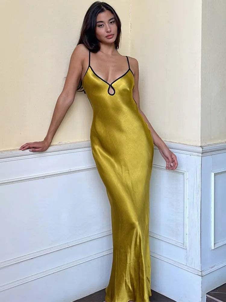 Hugcitar Sleeveless Slips Backless Patchwork Lace Up Cut Out Elegant Sexy Maxi Prom Dress 2023 Women Fashion Beach Party Outfit Hugcitar Sleeveless Slips Backless Patchwork Lace Up Cut Out Elegant Sexy Maxi Prom Dress 2023 Women Fashion Beach Party Outfit