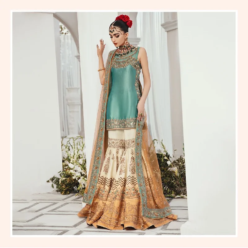 Royal Gharara Kameez and Dupatta Pakistani Bridal Dress