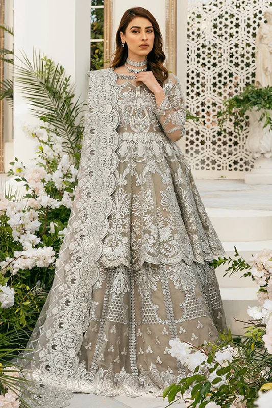 Royal Lehenga Frock Grey Bridal Dress Pakistani #BS844