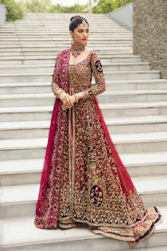 Lehenga Gown Dupatta Style Red Pakistani Bridal Dress