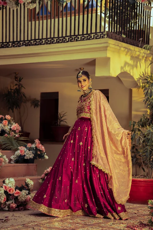 Pakistani Bridal Dress in Lehenga Choli Dupatta Style