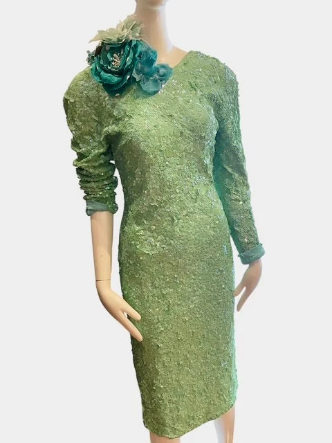 Sequined long sleeved dress