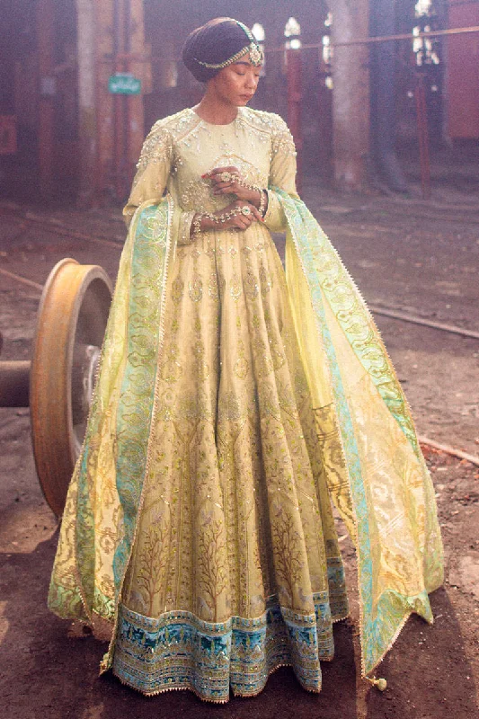 Pistachio Color Dress Pakistani in Pishwas Style #BS865