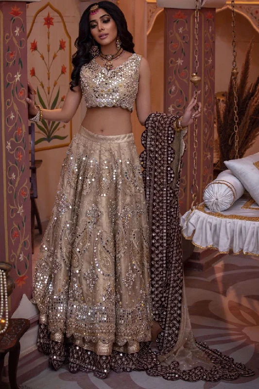 Pakistani Bridal Mirror Lehenga Choli Dress #BS840