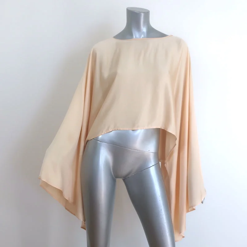 L'Academie Draped-Sleeve Blouse Light Gold Satin Size Extra Small/Small Lightweight Linen Blouse L'Academie Draped-Sleeve Blouse Light Gold Satin Size Extra Small/Small Lightweight Linen Blouse