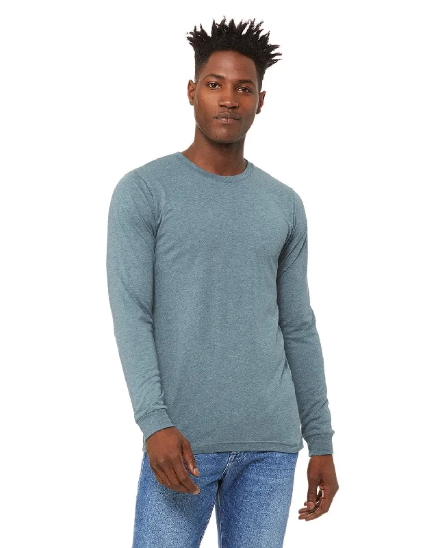Bella+Canvas Long Sleeve Jersey T-Shirt | Denim Triblend Wool Fabric Cashmere Fabric Tweed Fabric Bella+Canvas Long Sleeve Jersey T-Shirt | Denim Triblend Wool Fabric Cashmere Fabric Tweed Fabric