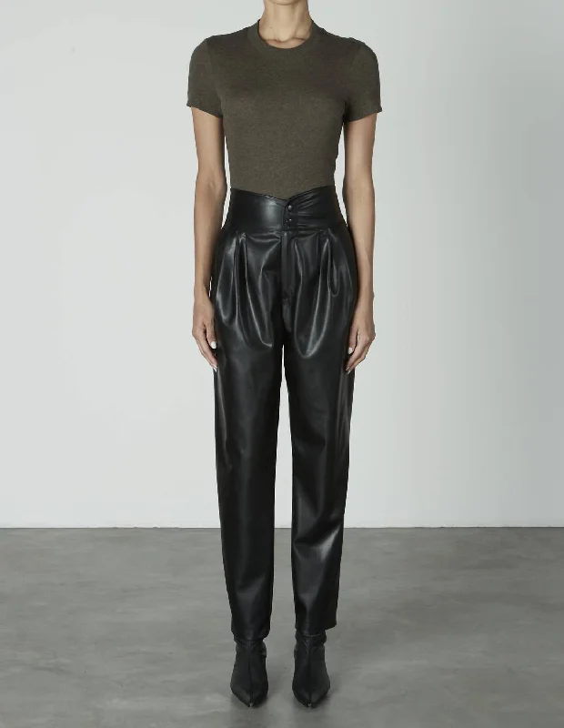 Cashmere Perfect Tee In Olive Drab Mesh Blend Leather Blend Suede Blend