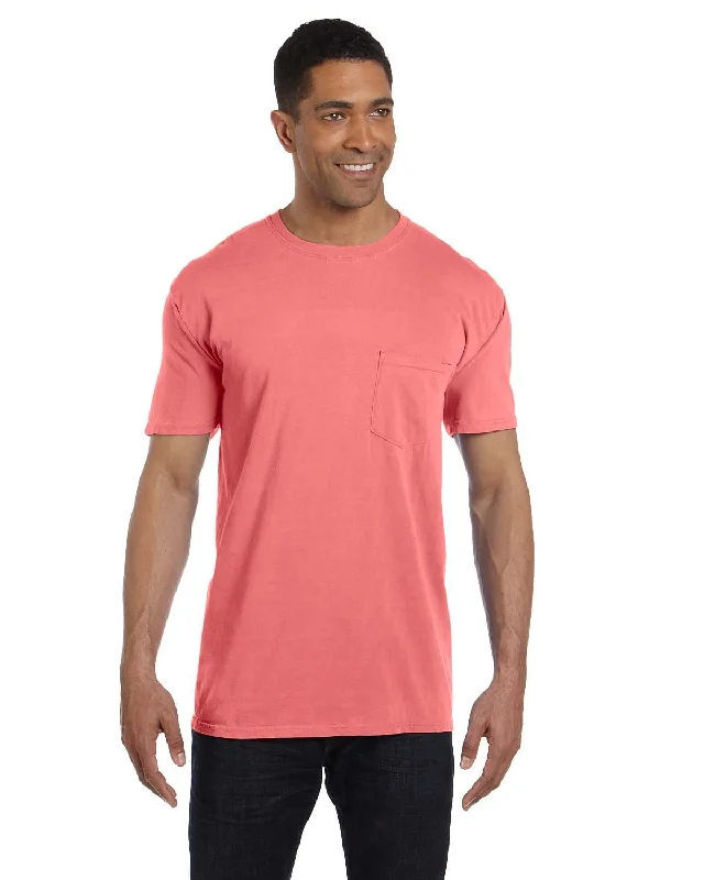 Comfort Colors Garment-Dyed Pocket T-Shirt | Watermelon Print Jacquard Patchwork