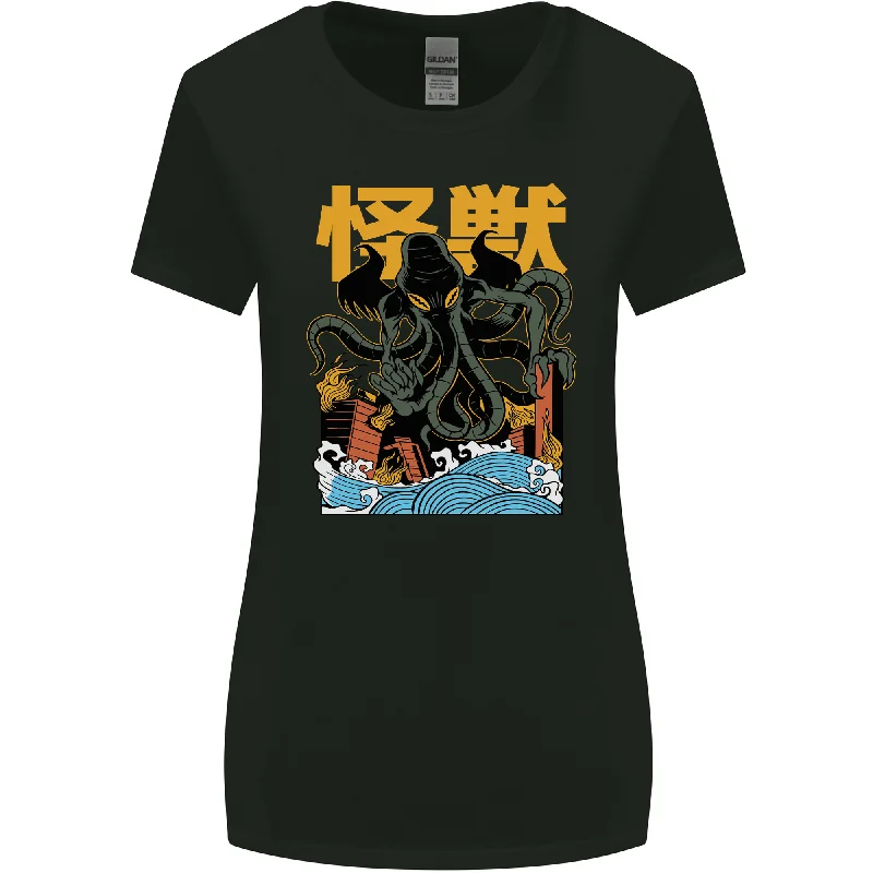 Cthulhu Japanese Anime Kraken Womens Wider Cut T-Shirt Lace Blend Ribbed Blend Corduroy Blend Cthulhu Japanese Anime Kraken Womens Wider Cut T-Shirt Lace Blend Ribbed Blend Corduroy Blend