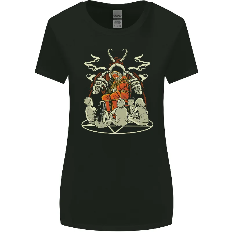 Cult Christmas Evil Santa Anti Xmas Demon Womens Wider Cut T-Shirt Front Pockets Side Pockets Patch Pockets Cult Christmas Evil Santa Anti Xmas Demon Womens Wider Cut T-Shirt Front Pockets Side Pockets Patch Pockets