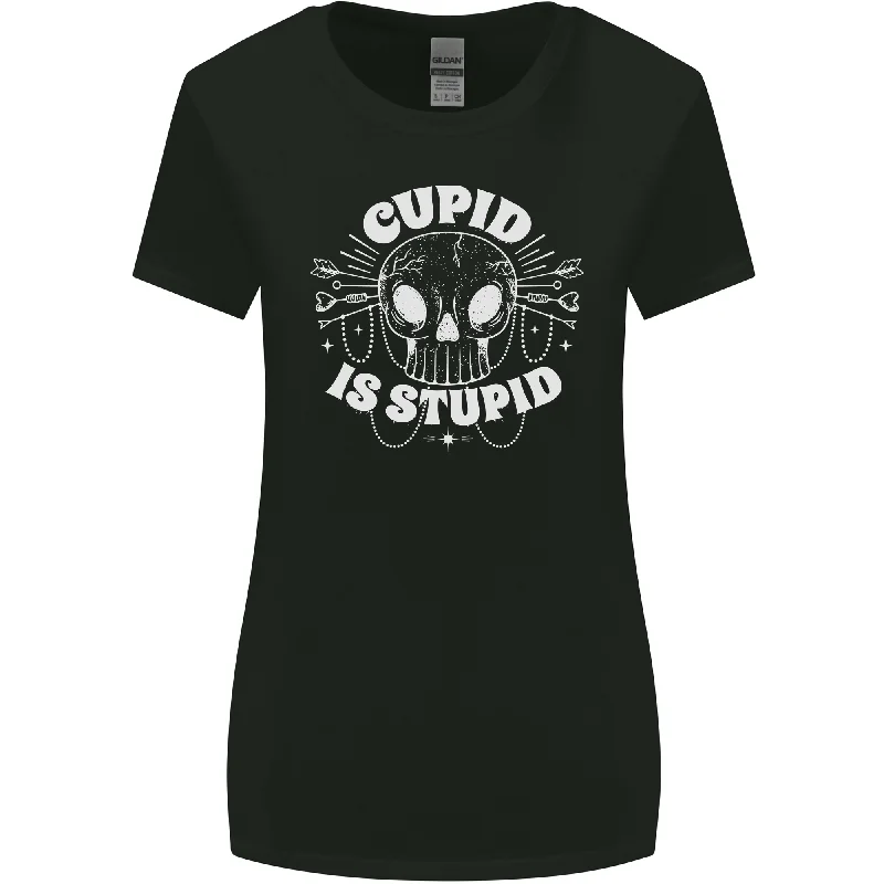 Cupid Is Stupid Funny Anti Valentines Day Womens Wider Cut T-Shirt Solid Color Striped Floral Cupid Is Stupid Funny Anti Valentines Day Womens Wider Cut T-Shirt Solid Color Striped Floral