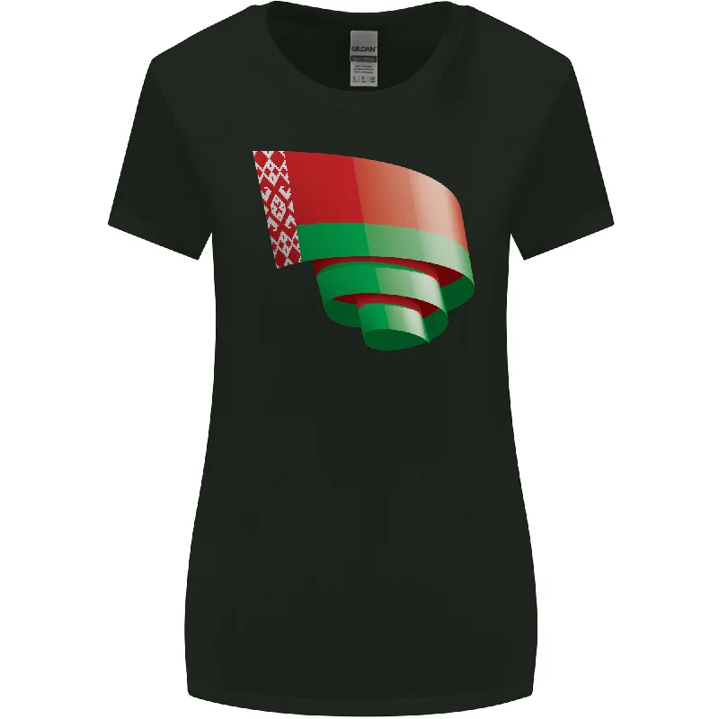 Curled Belarus Flag Belarusian Day Football Womens Wider Cut T-Shirt Welt Pockets Slit Pockets Flap Pockets Curled Belarus Flag Belarusian Day Football Womens Wider Cut T-Shirt Welt Pockets Slit Pockets Flap Pockets