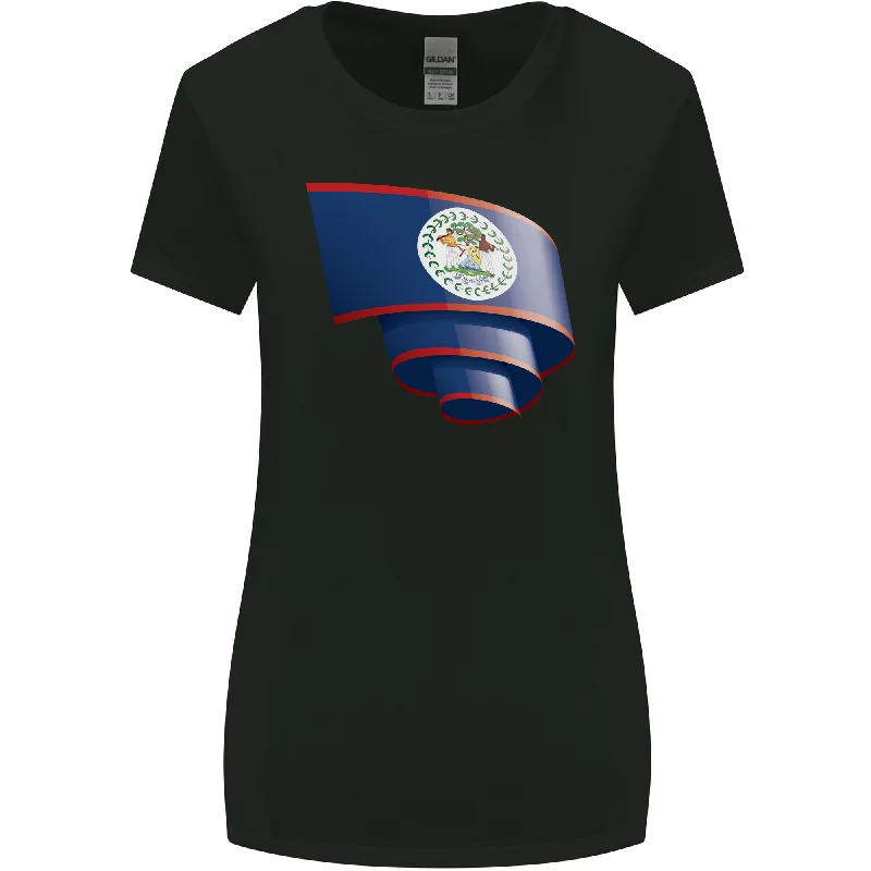 Curled Belize Flag Belizean Day Football Womens Wider Cut T-Shirt Anti-Pilling Machine Wash Handmade Curled Belize Flag Belizean Day Football Womens Wider Cut T-Shirt Anti-Pilling Machine Wash Handmade