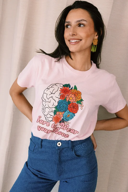 Blossoming Mind Unisex T-shirt Beaded Sequined Faux Fur