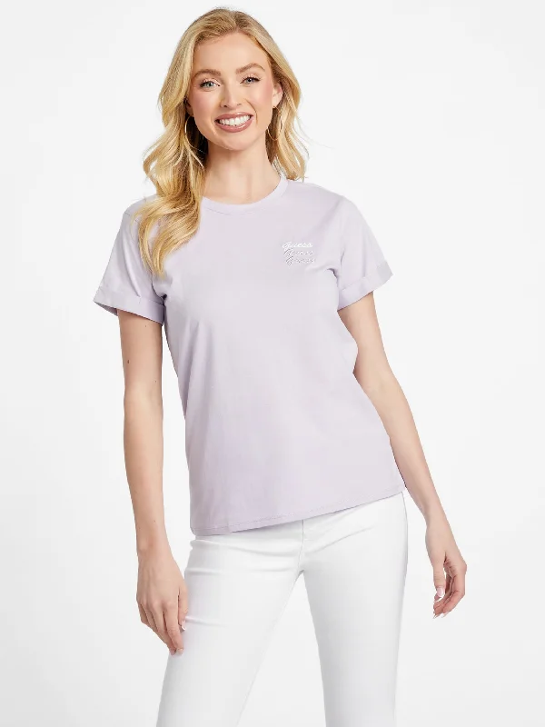 Eco Lyla Embroidered Tee Mesh Canvas Denim