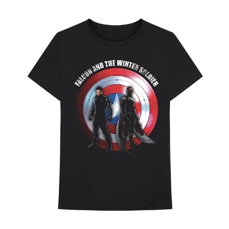 Marvel Comics | Official Band T-Shirt | Falcon & Winter Soldier Shield Logo Machine Wash Dry Clean Hand Wash Marvel Comics | Official Band T-Shirt | Falcon & Winter Soldier Shield Logo Machine Wash Dry Clean Hand Wash