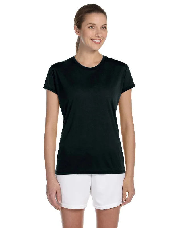 Gildan Ladies 4.5 oz. Performance T-Shirt | Black Ribbed T-Shirt High Neck Heavyweight Gildan Ladies 4.5 oz. Performance T-Shirt | Black Ribbed T-Shirt High Neck Heavyweight