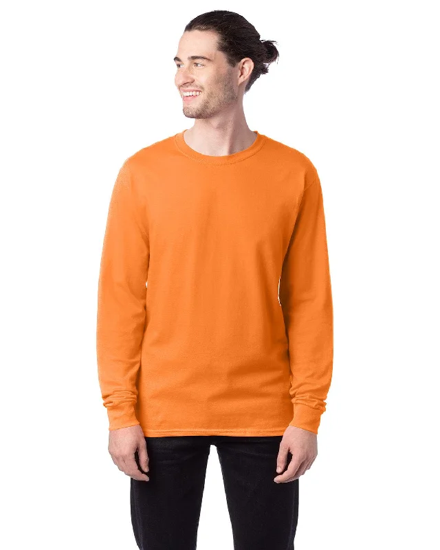 Hanes ComfortSoft Cotton Long Sleeve T-Shirt | Tennessee Orange Cotton Fabric Linen Fabric Terry Fabric Hanes ComfortSoft Cotton Long Sleeve T-Shirt | Tennessee Orange Cotton Fabric Linen Fabric Terry Fabric