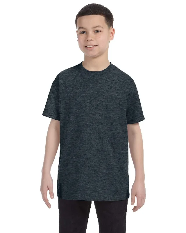 Jerzees Youth Heavyweight 50/50 T-Shirt | Black Heather Modern Contemporary Chic