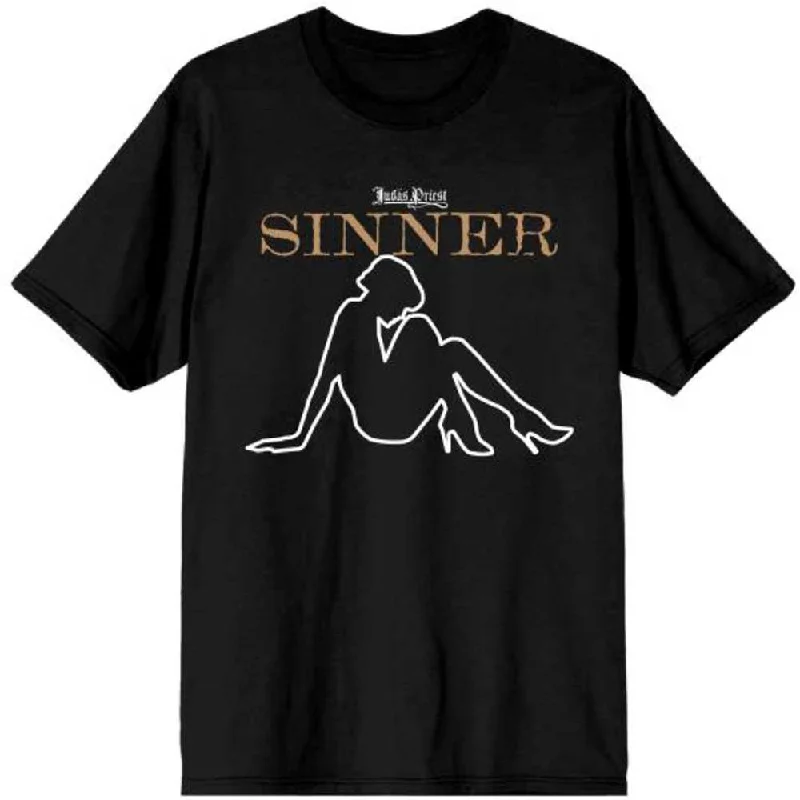 Judas Priest | Official Band T-Shirt | Sin After Sin Sinner Slogan Lady Casual Formal Business Judas Priest | Official Band T-Shirt | Sin After Sin Sinner Slogan Lady Casual Formal Business