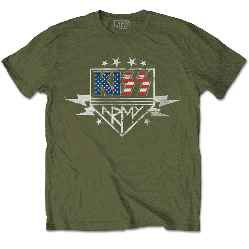 KISS | Official Band T-Shirt | Army Lightning Wool Fabric Cashmere Fabric Tweed Fabric KISS | Official Band T-Shirt | Army Lightning Wool Fabric Cashmere Fabric Tweed Fabric
