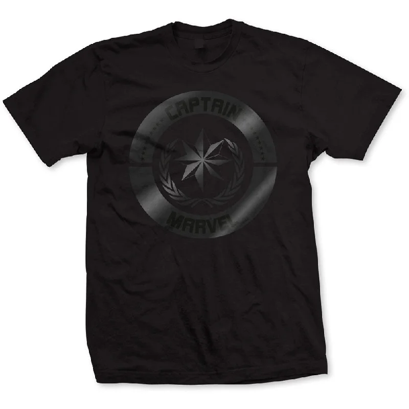 Marvel Comics | Official Band T-Shirt | Captain Marvel Silver Circle Anti-Pilling Machine Wash Handmade Marvel Comics | Official Band T-Shirt | Captain Marvel Silver Circle Anti-Pilling Machine Wash Handmade
