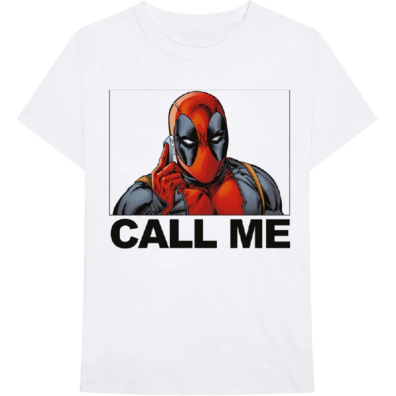 Marvel Comics | Official Band T-Shirt | Deadpool Call Me Front Pockets Side Pockets Patch Pockets Marvel Comics | Official Band T-Shirt | Deadpool Call Me Front Pockets Side Pockets Patch Pockets