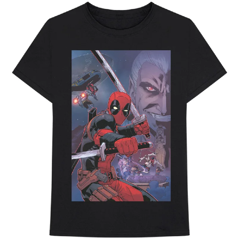 Marvel Comics | Official Band T-Shirt | Deadpool Composite Nylon Fabric Polyester Fabric Spandex Fabric Marvel Comics | Official Band T-Shirt | Deadpool Composite Nylon Fabric Polyester Fabric Spandex Fabric
