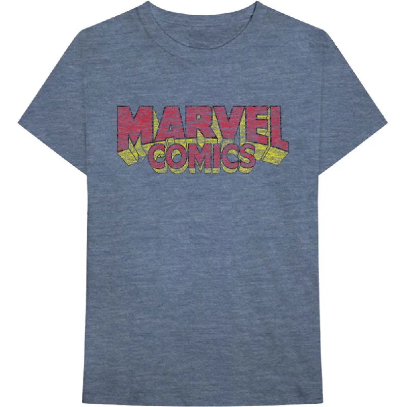 Marvel Comics | Official Band T-Shirt | Distressed Logo Lace Blend Ribbed Blend Corduroy Blend Marvel Comics | Official Band T-Shirt | Distressed Logo Lace Blend Ribbed Blend Corduroy Blend