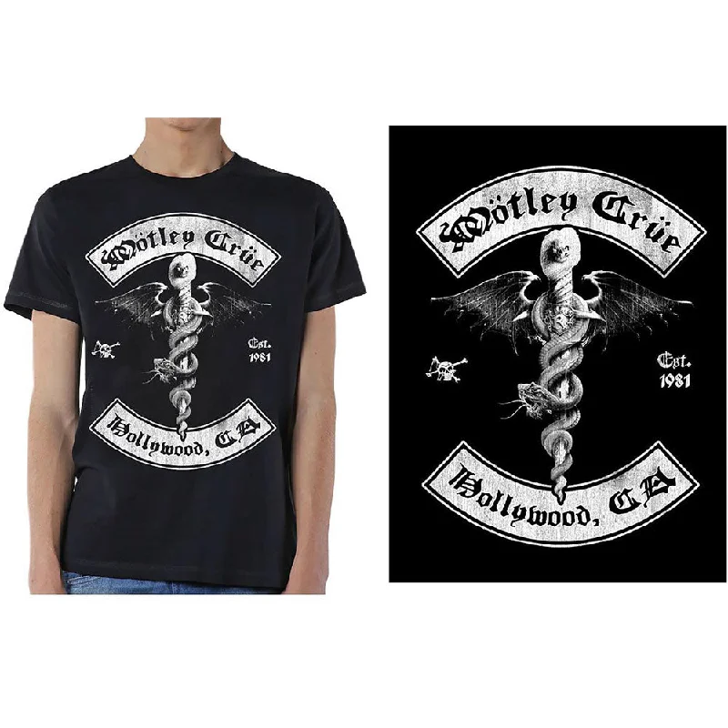 Motley Crue | Official Band T-Shirt | Feelgood Hollywood Revision Graphic T-Shirt Round Neck Polyester Motley Crue | Official Band T-Shirt | Feelgood Hollywood Revision Graphic T-Shirt Round Neck Polyester