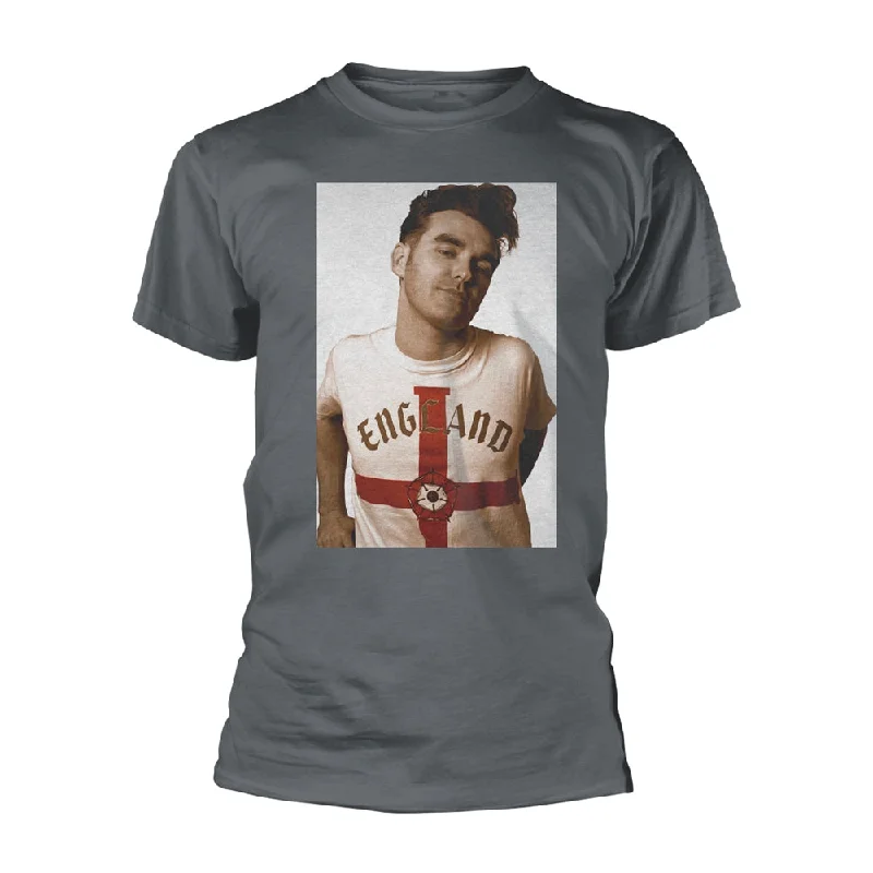 Morrissey Unisex T-shirt: Glamorous Glue Portrait Mesh Blend Leather Blend Suede Blend Morrissey Unisex T-shirt: Glamorous Glue Portrait Mesh Blend Leather Blend Suede Blend