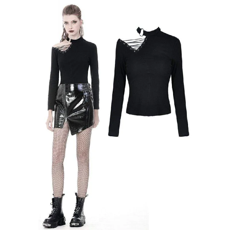 Women's Long Sleeved Ropes One Shoulder Sexy T-shirts Chenille Blend Fleece Blend Nylon Blend Women's Long Sleeved Ropes One Shoulder Sexy T-shirts Chenille Blend Fleece Blend Nylon Blend