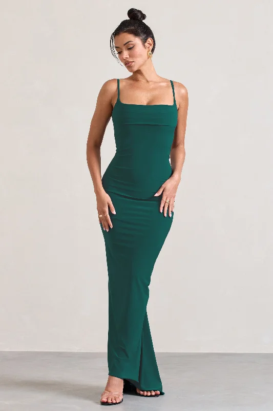 Camera One | Bottle Green Strappy Laced Bodycon Maxi Dress Comfortable Fitted Maxi Dress Camera One | Bottle Green Strappy Laced Bodycon Maxi Dress Comfortable Fitted Maxi Dress