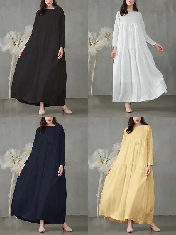 Casual Mustard Yellow Long Sleeve Loose Women Maxi Dress Casual Maxi Dress with Pockets Casual Mustard Yellow Long Sleeve Loose Women Maxi Dress Casual Maxi Dress with Pockets