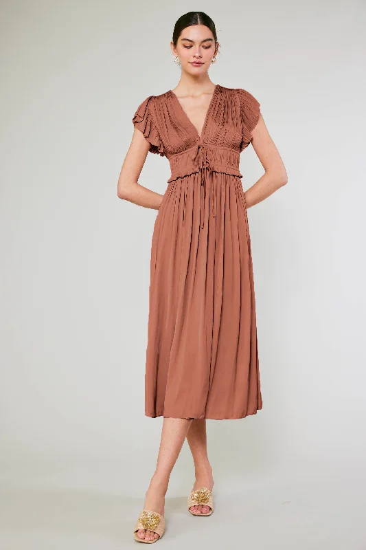 Mara Pleated Maxi Dress Elegant Wraparound Maxi Dress