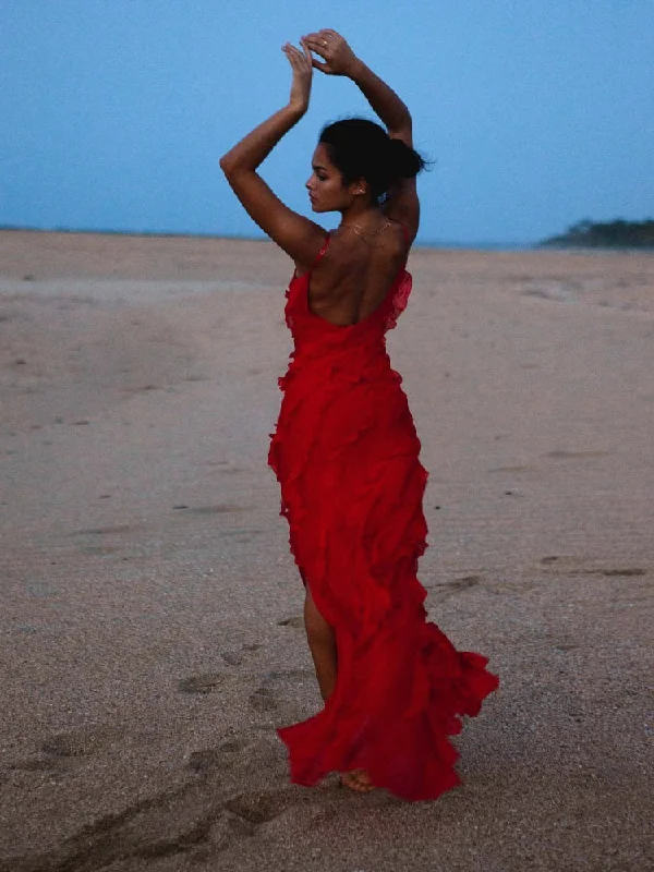 Ruffles Chiffon Maxi Dresses for Women 2023 Backlesss Split Sexy Porm Dress Red Long Summer Wedding Party Dress Elegant Luxury Cozy Ribbed Maxi Dress Ruffles Chiffon Maxi Dresses for Women 2023 Backlesss Split Sexy Porm Dress Red Long Summer Wedding Party Dress Elegant Luxury Cozy Ribbed Maxi Dress