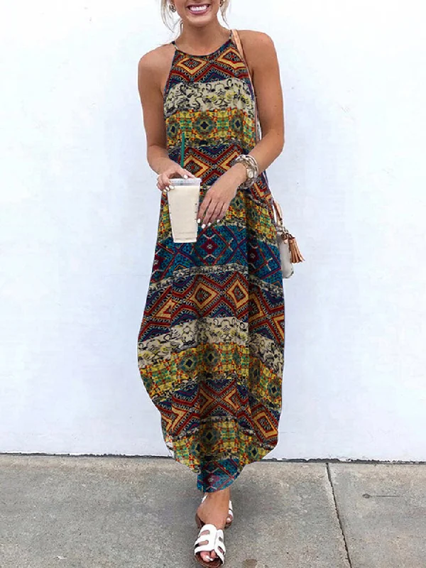 S-5xl Casual Print Sleeveless Strap Women Maxi Dress Stylish Empire Waist Maxi Dress S-5xl Casual Print Sleeveless Strap Women Maxi Dress Stylish Empire Waist Maxi Dress