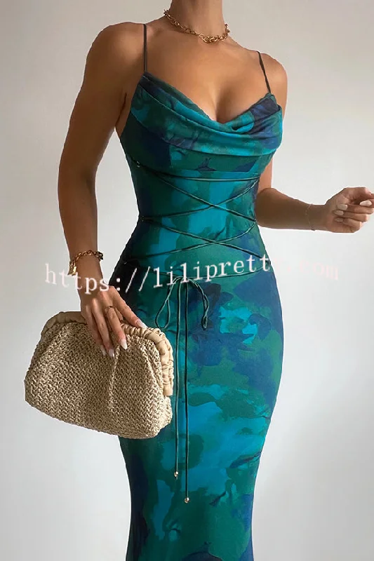 Lilipretty® Sexy Slim-fitting Lace-up Printed Suspender Maxi Dress Chic Summer Floral Maxi Dress Lilipretty® Sexy Slim-fitting Lace-up Printed Suspender Maxi Dress Chic Summer Floral Maxi Dress
