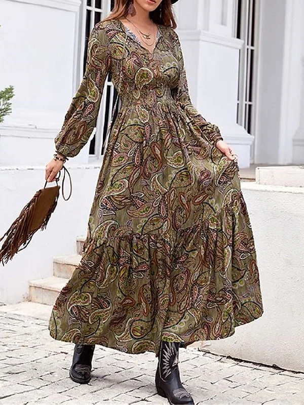Women's Casual Dress Ethnic Dress Swing Dress Floral Paisley Ruffle Patchwork Split Neck Long Dress Maxi Dress Vintage Ethnic Outdoor Date Long Sleeve Loose Fit Brown Spring Fall S M L XL XXL Cozy Maxi Dress with Slit Women's Casual Dress Ethnic Dress Swing Dress Floral Paisley Ruffle Patchwork Split Neck Long Dress Maxi Dress Vintage Ethnic Outdoor Date Long Sleeve Loose Fit Brown Spring Fall S M L XL XXL Cozy Maxi Dress with Slit