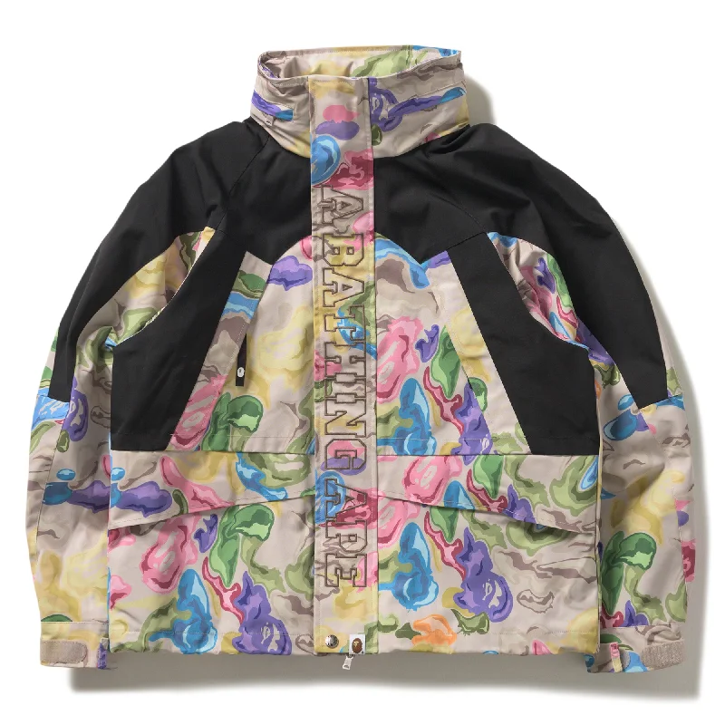 A Bathing Ape Art Camo Snowboard Jacket - Multi Snapped Jacket Toggled Jacket Drawstring Jacket A Bathing Ape Art Camo Snowboard Jacket - Multi Snapped Jacket Toggled Jacket Drawstring Jacket