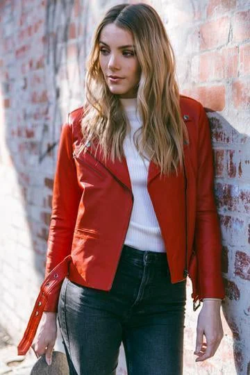 Elly Red Lambskin Leather Jacket for women Rayon Jacket Velvet Jacket Corduroy Jacket Elly Red Lambskin Leather Jacket for women Rayon Jacket Velvet Jacket Corduroy Jacket