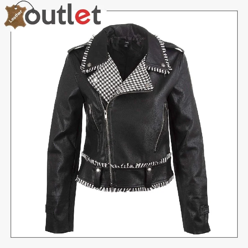 Handcrafted Studded Leather Jacket For Women Toggled Jacket Drawstring Jacket Belted Jacket Handcrafted Studded Leather Jacket For Women Toggled Jacket Drawstring Jacket Belted Jacket