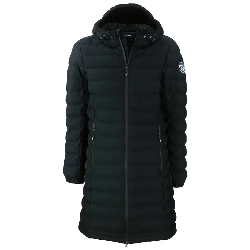 Cutter & Buck Women's Black Mission Ridge Repreve Eco Insulated Long Puffer Jacket Chenille Fabric Brocade Fabric Lace Fabric Cutter & Buck Women's Black Mission Ridge Repreve Eco Insulated Long Puffer Jacket Chenille Fabric Brocade Fabric Lace Fabric