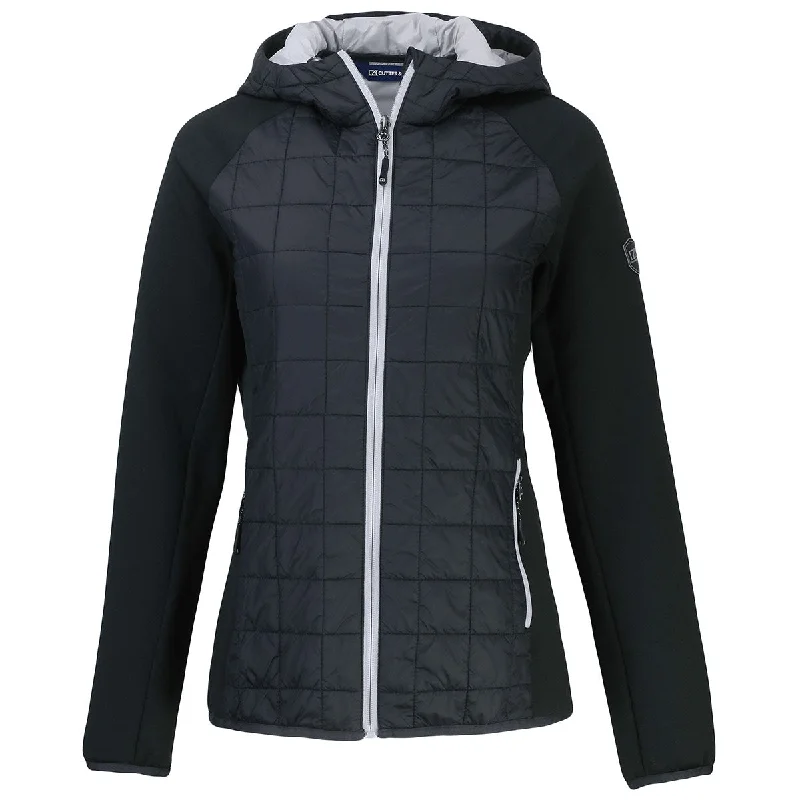 Cutter & Buck Women's Black Rainier Primaloft Eco Full Zip Hybrid Jacket Elasticated Jacket Padded Jacket Insulated Jacket Cutter & Buck Women's Black Rainier Primaloft Eco Full Zip Hybrid Jacket Elasticated Jacket Padded Jacket Insulated Jacket
