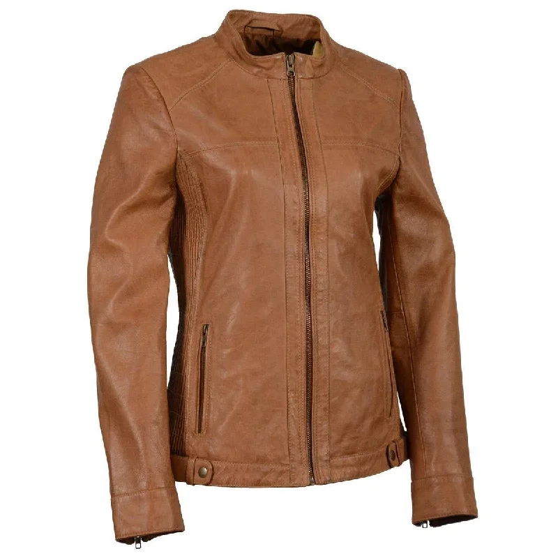 Milwaukee Leather SFL2855 Women's Saddle Zip Front Leather Jacket with Side Stretch Fitting Oversized Jacket Tailored Jacket Straight Jacket Milwaukee Leather SFL2855 Women's Saddle Zip Front Leather Jacket with Side Stretch Fitting Oversized Jacket Tailored Jacket Straight Jacket