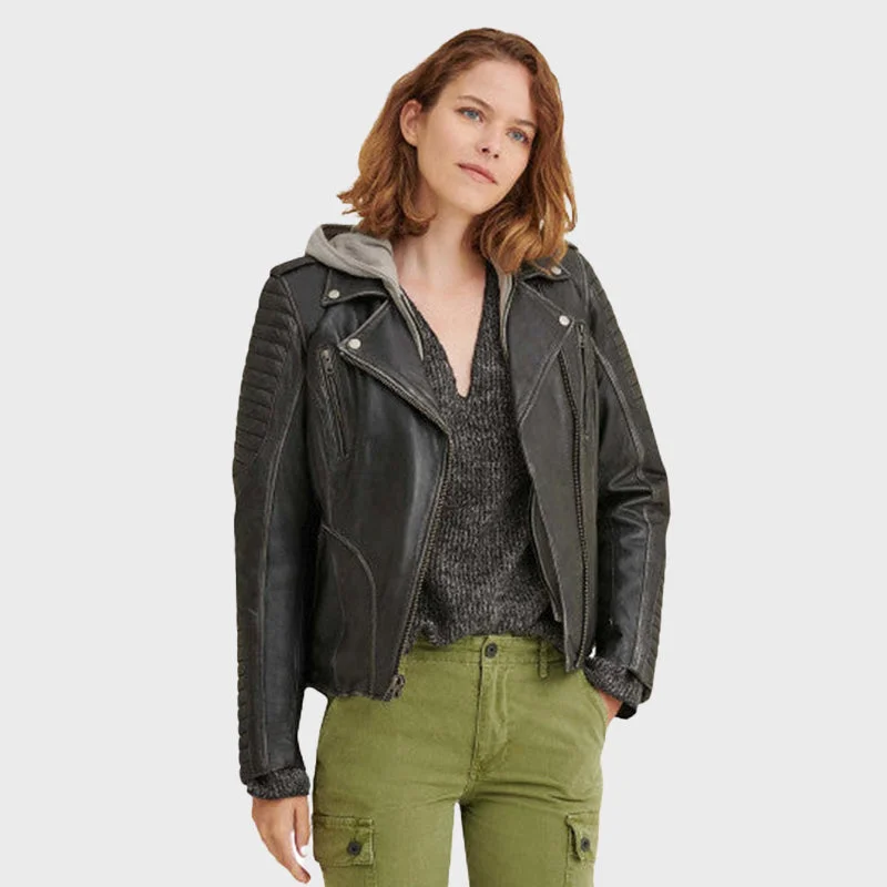 Womens Rider Quilted Leather Moto Jacket Elasticated Jacket Padded Jacket Insulated Jacket Womens Rider Quilted Leather Moto Jacket Elasticated Jacket Padded Jacket Insulated Jacket