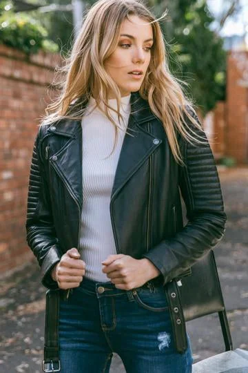 Sophie's Leather Motorcycle Jacket for Women Insulated Jacket Fitted Jacket Loose Jacket Sophie's Leather Motorcycle Jacket for Women Insulated Jacket Fitted Jacket Loose Jacket