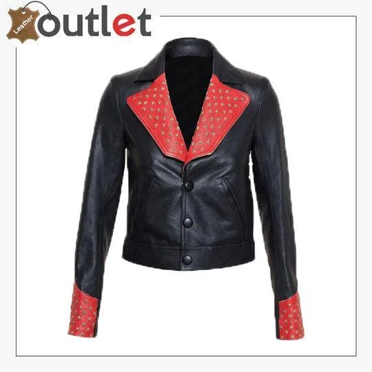 Studded Biker Leather Jacket One-Shoulder Jacket Off-the-Shoulder Jacket Asymmetrical Jacket Studded Biker Leather Jacket One-Shoulder Jacket Off-the-Shoulder Jacket Asymmetrical Jacket